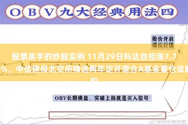 股票高手的炒股实例 11月29日科达自控涨7.70%，中信建投北交所精选两年定开混合A基金重仓该股